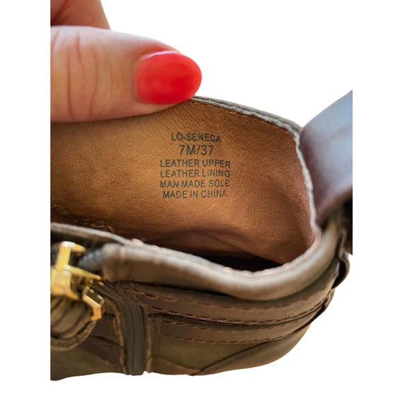 Louise et Cie Lo Seneca Brown Double Strap Ankle Leather Booties 7 - Picture 6 of 11